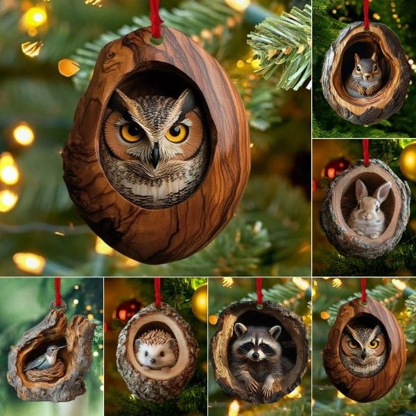 🎁Handmade 2D Acrylic Animal Christmas Ornament🎄
