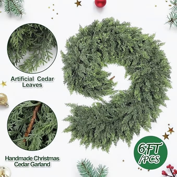 🏆LAST DAY SALE 49% OFF - 🎄2025 Christmas Artificial Cedar Garland