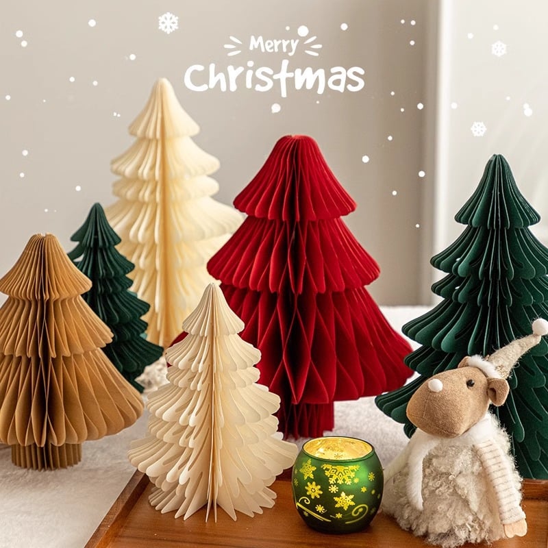 š2025 Christmas Hot Saleā”Foldable Honeycomb Paper Christmas Trees ā Table DĆ©cor