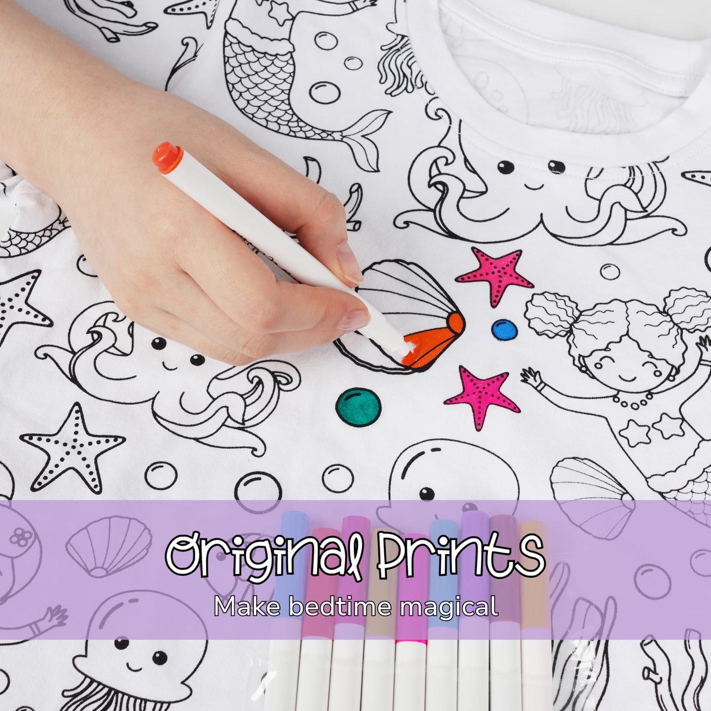 🎁 Super Christmas Gift · 🎨Kids DIY Hand Painted Coloring Pajamas Set