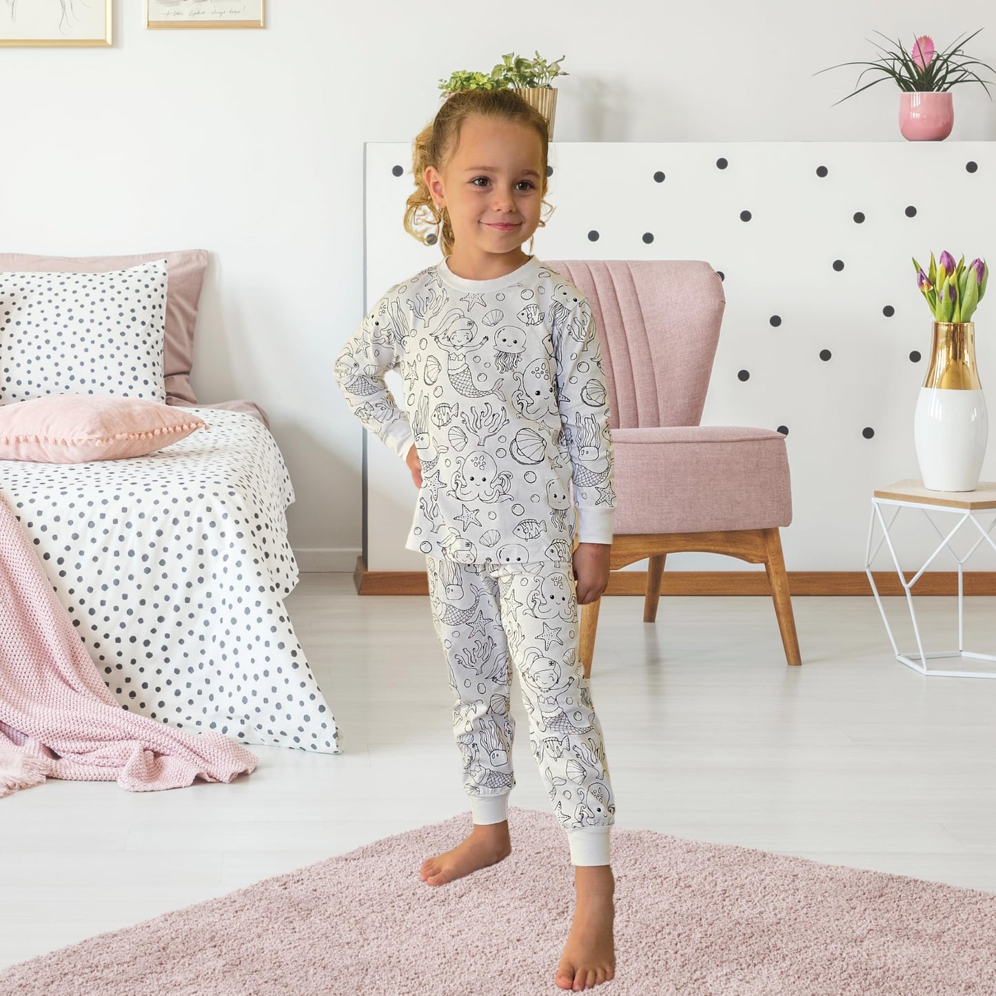 🎁 Super Christmas Gift · 🎨Kids DIY Hand Painted Coloring Pajamas Set