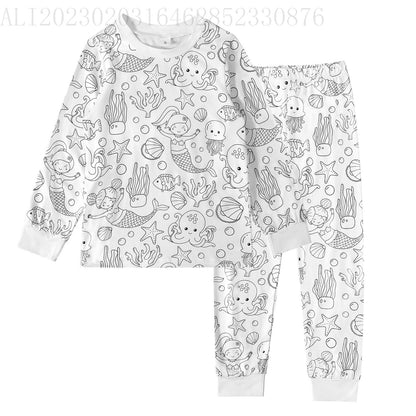 🎁 Super Christmas Gift · 🎨Kids DIY Hand Painted Coloring Pajamas Set