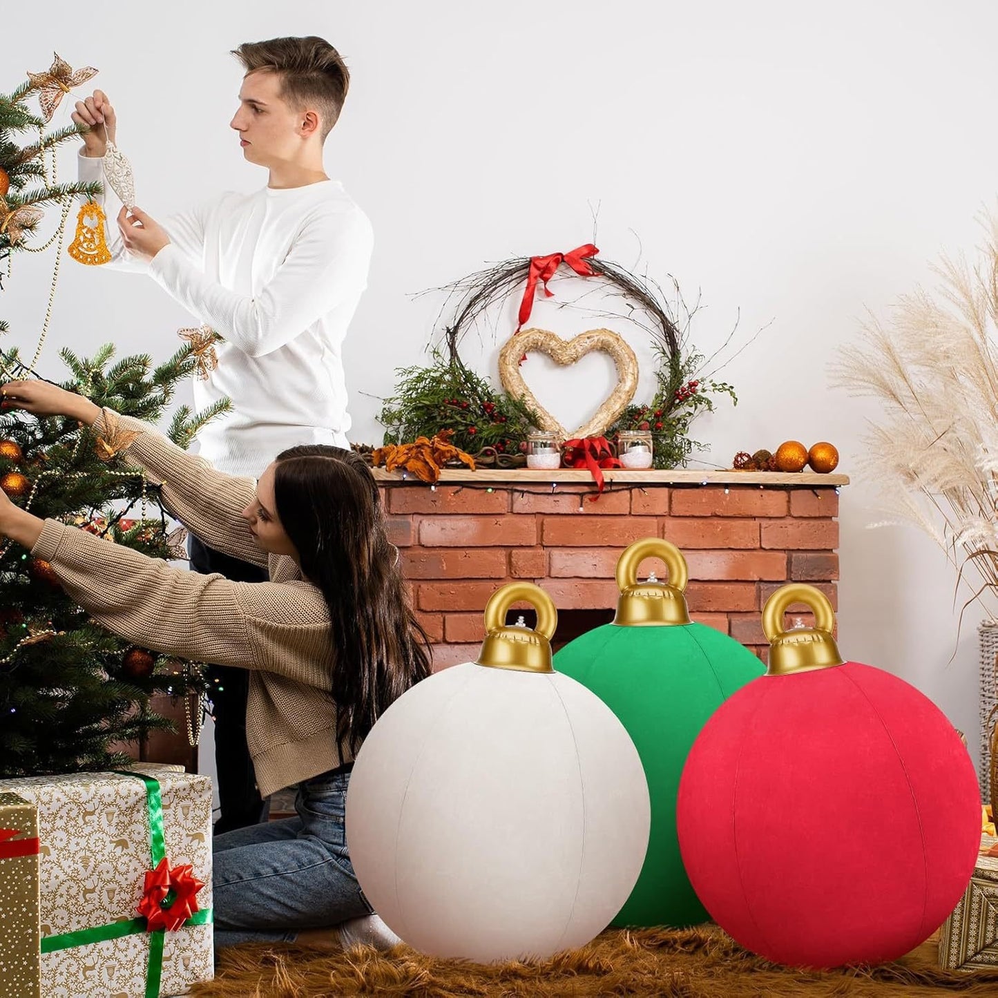 Inflatable Velvet Christmas Balls Ornaments