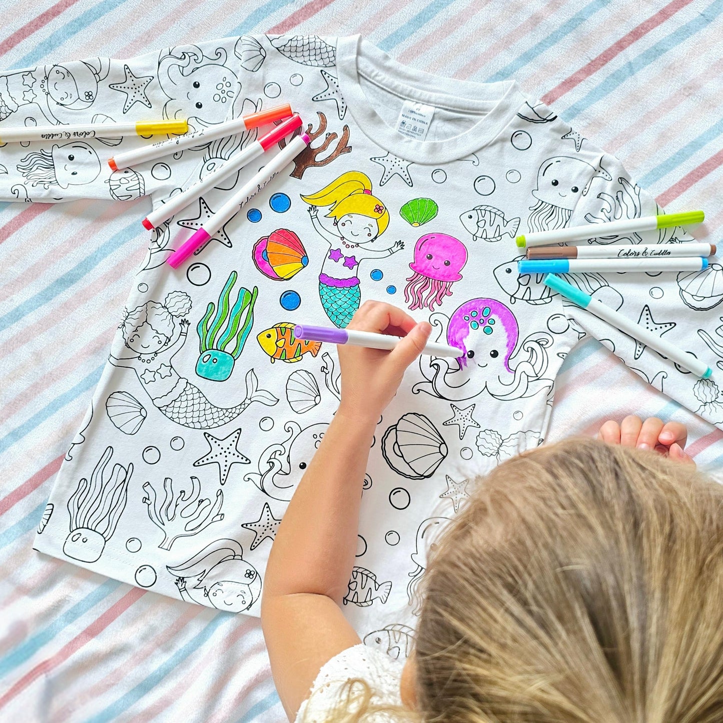 🎁 Super Christmas Gift · 🎨Kids DIY Hand Painted Coloring Pajamas Set