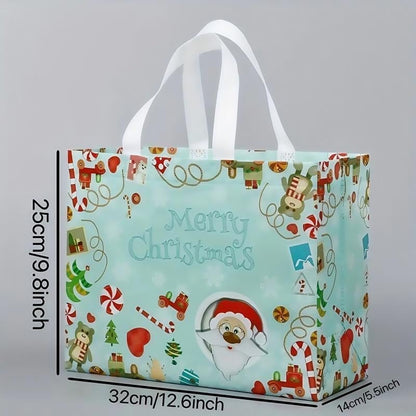 16PCS Christmas Gift Bags With Assorted Patterns. Reusable Non - Woven