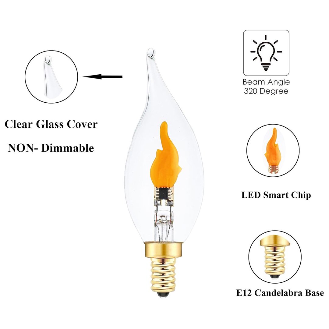 🔥E12 LED Flickering Flame Decoration Light Bulbs -Perfect Ambiance for Halloween Christmas(BUY 6 FREE SHIPPPING)