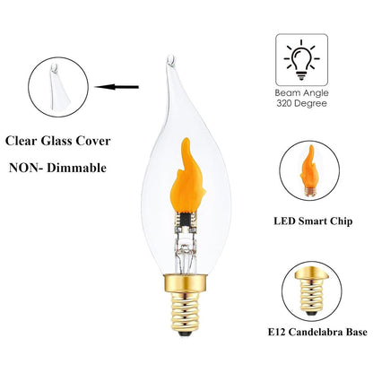 🔥E12 LED Flickering Flame Decoration Light Bulbs -Perfect Ambiance for Halloween Christmas(BUY 6 FREE SHIPPPING)