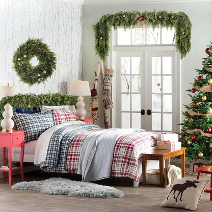 🎅⛄2025 Christmas Artificial Cypress Leaf Vine Wreath🎄(1.8m)