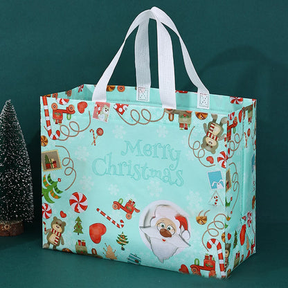 16PCS Christmas Gift Bags With Assorted Patterns. Reusable Non - Woven
