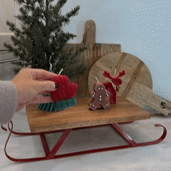 Christmas Gift Set with Scented Candle and Christmas Tree Ornaments - Holiday Gift