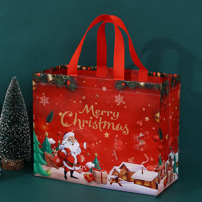 16PCS Christmas Gift Bags With Assorted Patterns. Reusable Non - Woven