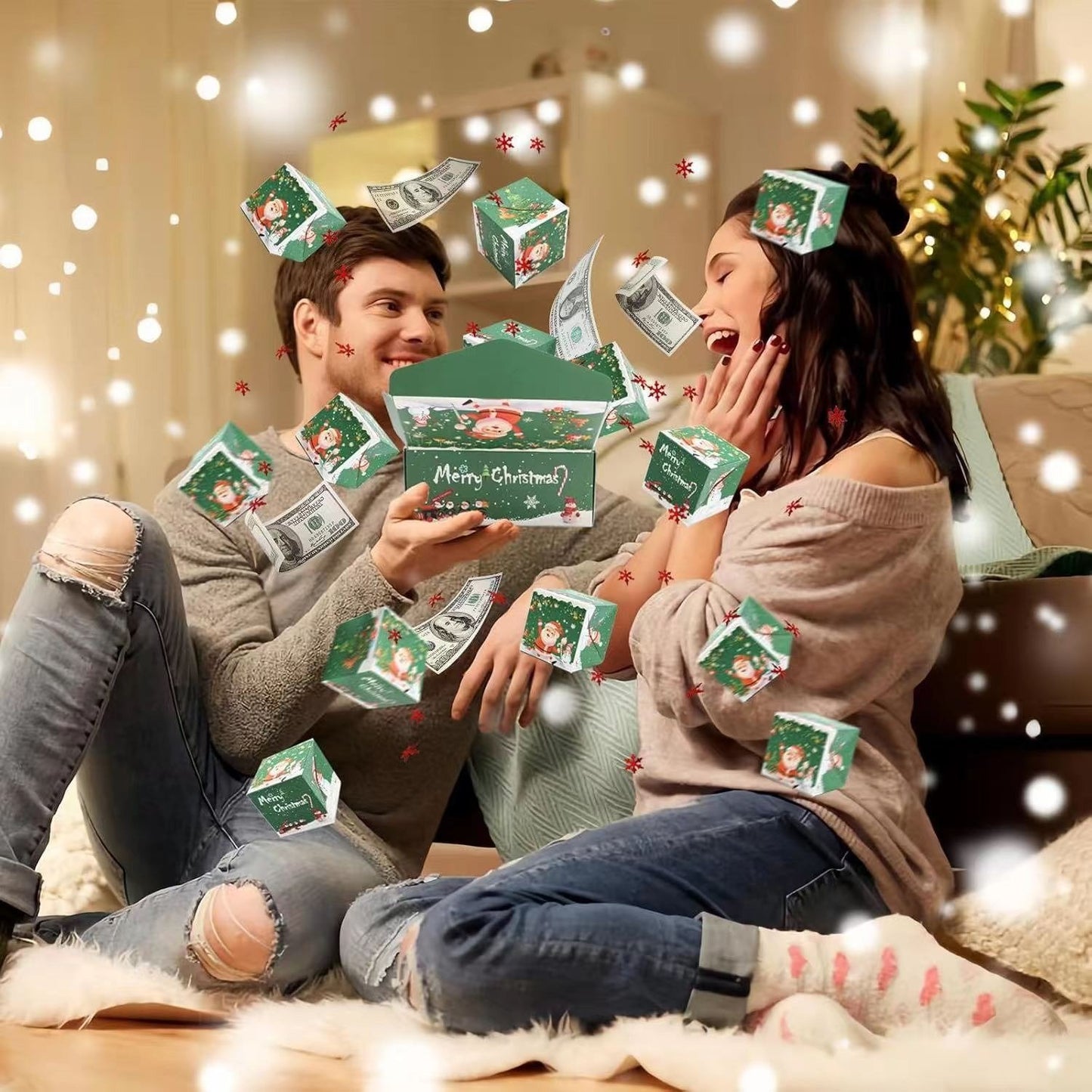 💥Surprise explosion gift box💥 2025 explosion gift box, Christmas pop-up explosion folding gift box