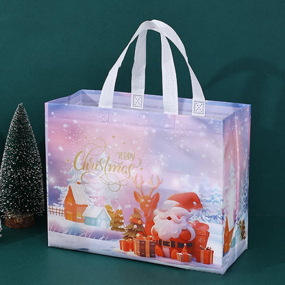 16PCS Christmas Gift Bags With Assorted Patterns. Reusable Non - Woven