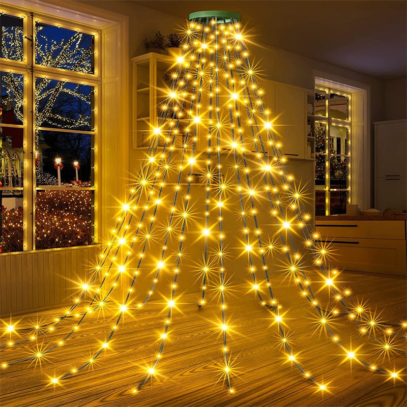 Christmas Pre-sale SALE🎄Christmas Tree Waterfall Lights with Ring