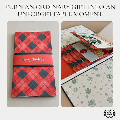 🎅✨Handmade Waterfall Christmas Gift Card Booklet♻️Free PDF Included!