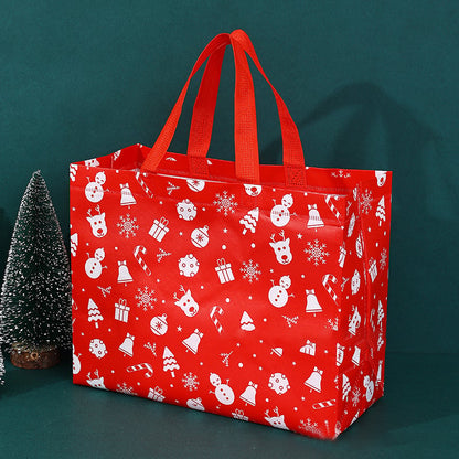 16PCS Christmas Gift Bags With Assorted Patterns. Reusable Non - Woven