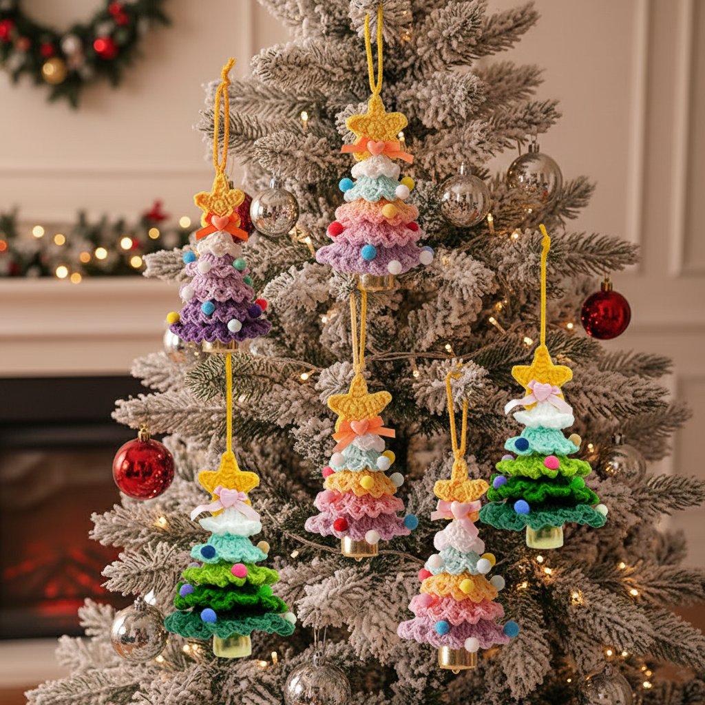 🎄Tiny Handmade Christmas Tree – Cozy Ornament & Heartfelt Holiday Gift