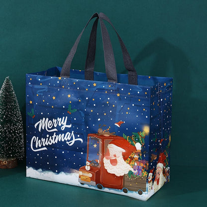 16PCS Christmas Gift Bags With Assorted Patterns. Reusable Non - Woven