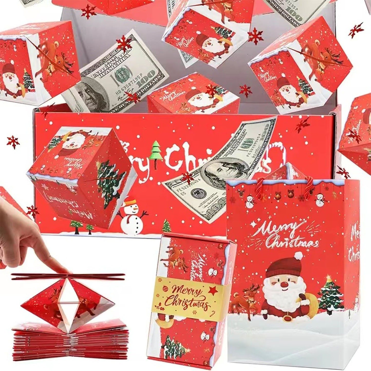 💥Surprise explosion gift box💥 2025 explosion gift box, Christmas pop-up explosion folding gift box