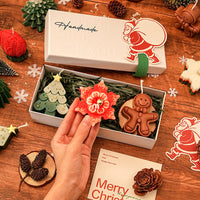 Christmas tree + snowflakes + gingerbread man