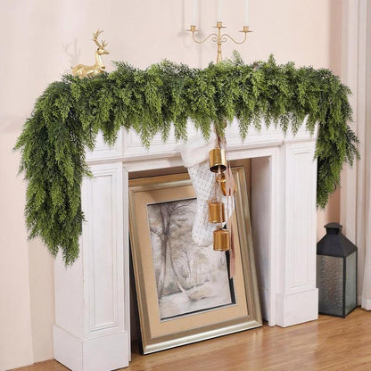 🎅⛄2025 Christmas Artificial Cypress Leaf Vine Wreath🎄(1.8m)