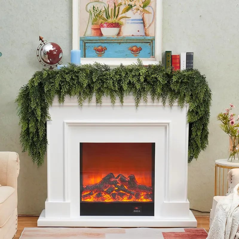 🎅⛄2025 Christmas Artificial Cypress Leaf Vine Wreath🎄(1.8m)