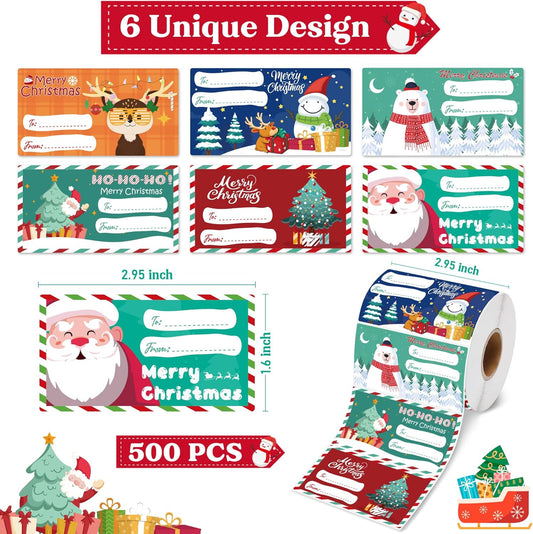 🏆2025 Christmas Hot Sale⚡Christmas Gift Tags & Wrapping Paper Set - Holiday Present Labels