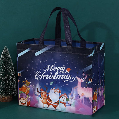 16PCS Christmas Gift Bags With Assorted Patterns. Reusable Non - Woven
