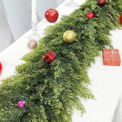 🎅⛄2025 Christmas Artificial Cypress Leaf Vine Wreath🎄(1.8m)