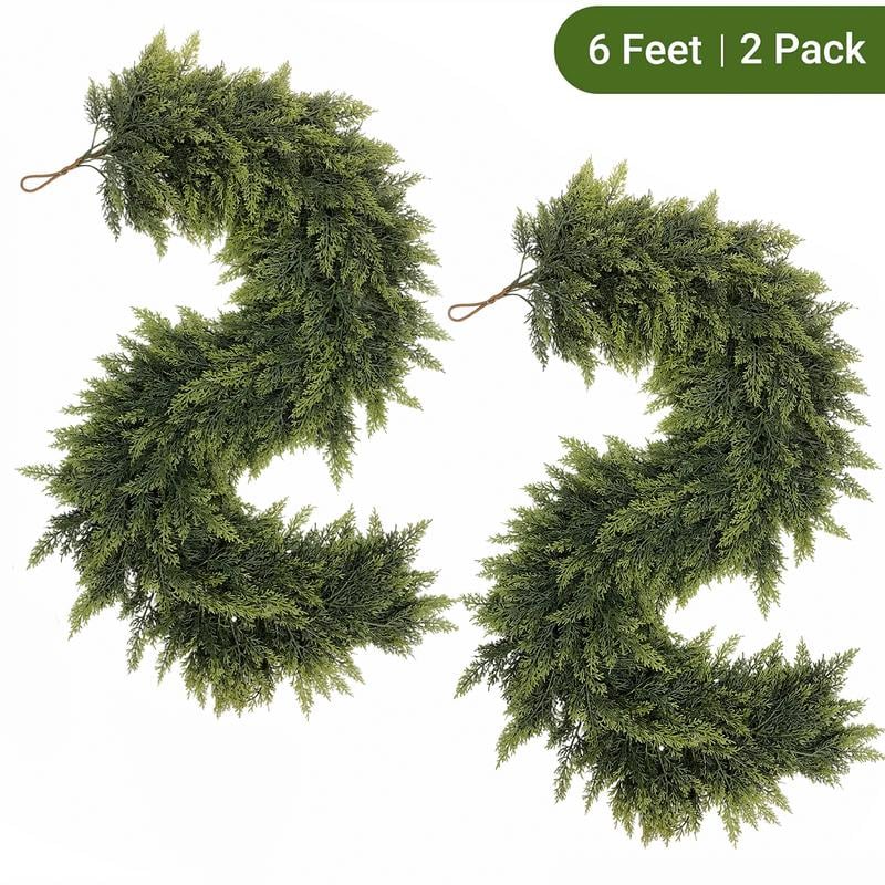 🎅⛄2025 Christmas Artificial Cypress Leaf Vine Wreath🎄(1.8m)