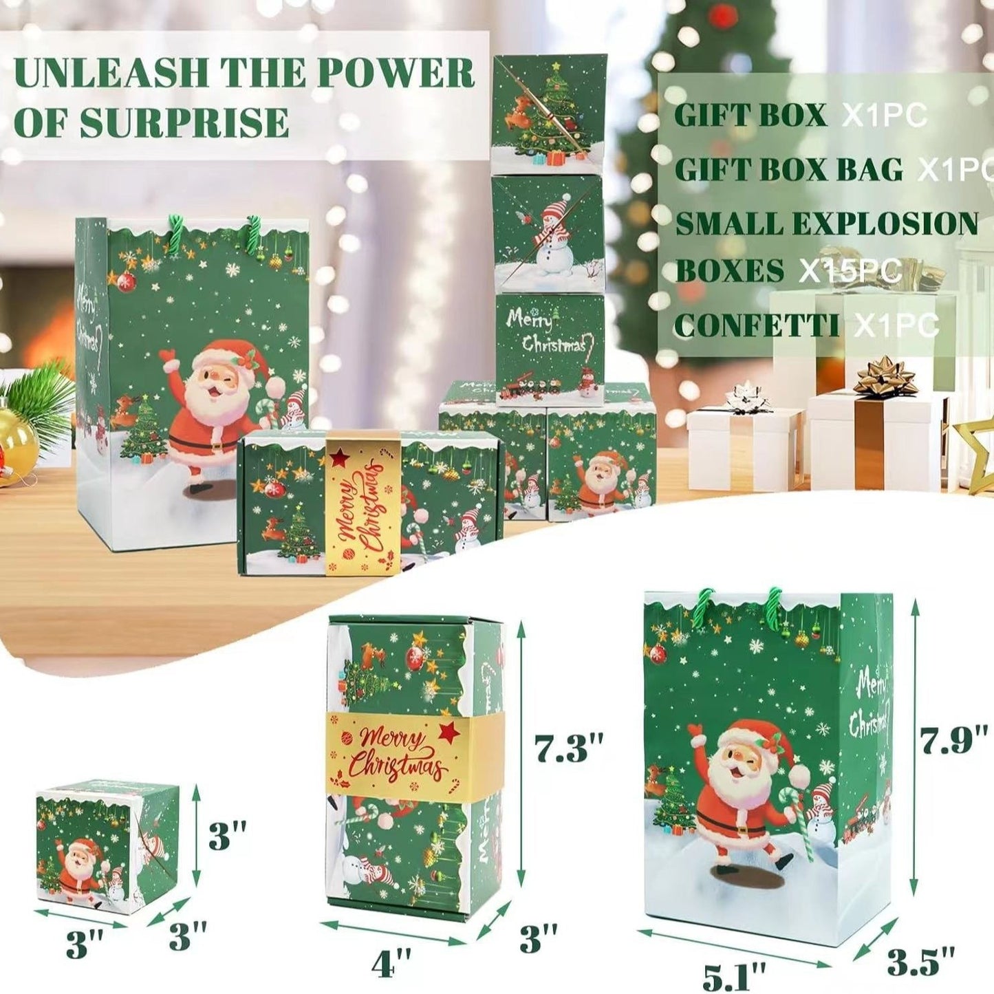 💥Surprise explosion gift box💥 2025 explosion gift box, Christmas pop-up explosion folding gift box